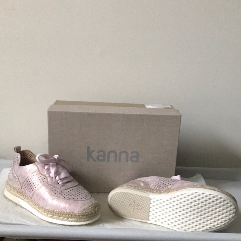 Kanna pink iridescent espadrille sneakers